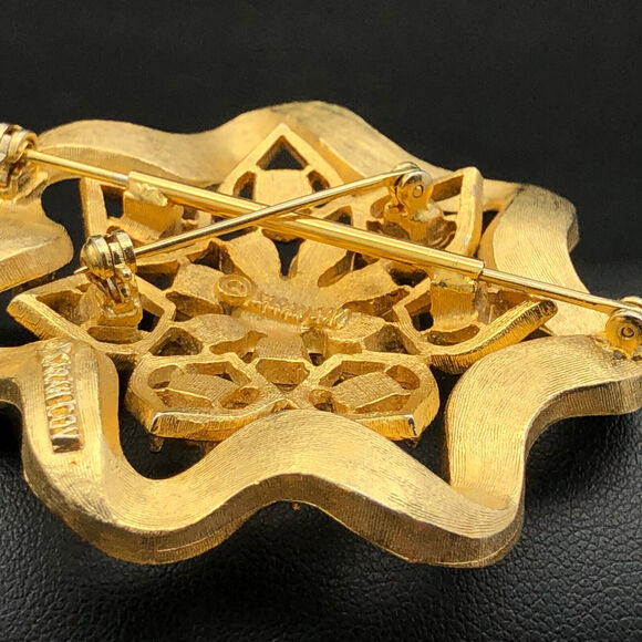 Vintage Sarah Coventry Brooch Starlit Trio 1970 Gold Tone 2-Part Pin Set EUC - Picture 3 of 11
